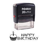 Printtoo Happy Birthday Self Inking Rubber Stamp Office Stationary Custom Stamp-Black