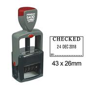 Printtoo Heavy Duty Dater Stamp with Checked By Text & Sign Space Self Inking Date Rubber Stamp-Black