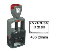 Printtoo Heavy Duty Dater Stamp with Invoiced by Text Self Inking Office Document Date Rubber Stamp-Black