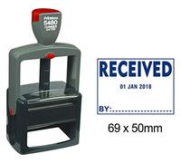 Printtoo Heavy Duty Dater Stamp with Received by Text Office Stationery Self Inking Date Rubber Stamp-Blue