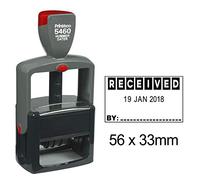 Printtoo Heavy Duty Dater Stamp with Received by Text Self Inking Office Document Date Rubber Stamp-Black