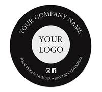 Printtoo Label Stickers for Small Business - 100 Round Custom Vinyl Waterproof Stickers - Personalized Labels for Handmade, Brand Stickers - Black, 4x4 Inches