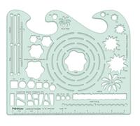 Printtoo Landscape Architecture Template, 2 mm Acrylic Site Plan Stencil Ruler with Tree Shrub Palm Fence Rail Walkway Terrace Symbols for Garden Design Drafting Mapping Model Layouts