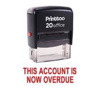 Printtoo Office Stationary Custom Stamp This Account is Now OVERDUE Self Inking Rubber Stamp-Red