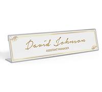 Printtoo Personalized Desk Name Plate Pretty Abstract Custom Acrylic Office Desk Name Plate Accessory 2x10 Inches