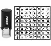 Printtoo Personalized Food Theme Icons Rubber Stamp Self Inking Stamper 12 mm-Black