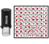 Printtoo Personalized Food Theme Icons Rubber Stamp Self Inking Stamper 12 mm-Red