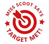 Printtoo Personalized Teachers Stamp Target Met! Teachers Name Self-Inking Rubber Stamp Achievement Message for Students Classroom & Homework Supplies,Red - 30 x 30 mm