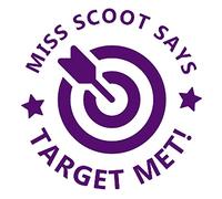 Printtoo Personalized Teachers Stamp Target Met! Teachers Name Self-Inking Rubber Stamp Achievement Message for Students Classroom & Homework Supplies,Purple - 30 x 30 mm