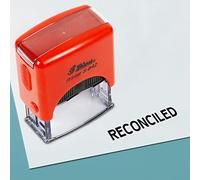 Printtoo Reconciled Self Inking Rubber Stamp Pre,Inked Office Stamp, Home Office Business Stationery, 38 x 14 mm, Black