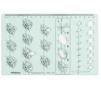 Printtoo Ring Half Round Type Jewelry Design Template Ruler, Transparent Green Acrylic Drafting 2mm Stencil with Measuring Scale, Ring Profile, Oval & Round Guides for Jewellery Sketching