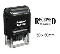 Printtoo Self Inking Dater Stamp with Received Text Date Document Rubber Stamp-Black