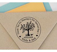 Printtoo Self Inking Family Address Custom Round Rubber Stamp Tree of Life Design Personalized Stamper