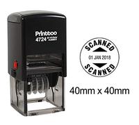 Printtoo Self Inking Round Office Stationery Dater Stamp with Scanned Text Date Rubber Stamp-Black