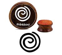 Printtoo Spiral Design Round Brown Craft Block Diary Card Wooden Rubber Stamp-2 Inch