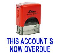 Printtoo This Account is Now OVERDUE Self Inking Rubber Stamp Custom Shiny Stamp