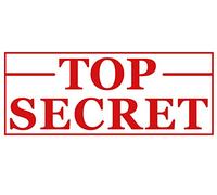 Printtoo Top Secret Self Inking Rubber Stamp Pre-Inked Office Stamp- Home Office Business Stationery, 47 x 20 mm Red