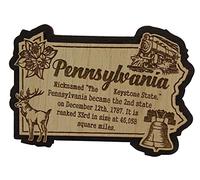 Printtoo USA Pennsylvania State Map Wooden Magnet Souvenir Fridge Magnet Gift