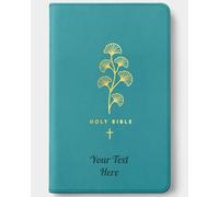 Printualist Personalised Gift Bible NLT Teal Cross New Living Translation Version Premium Gift Bible Faux Leather