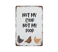PrintWall ArtMy CoopMy Poop Funny Country Farm Chicken, Wall Hanging Art Funny Vintage Metal Tin Sign for Bedroom Living Room Kitchen Yard Garden Wall Decor Gift 8x12 Inch