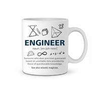PrintWink Engineer Mug with Funny Quote | Engineering Humor Ceramic Coffee Cup with Large Handle | 11oz Novelty Mug for Tea & Coffee | Gift for Engineers Men & Women