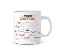 PrintWink Motivational Control Circle Mug | “I Can Control” Positive Quote Ceramic Coffee Cup | Anxiety Awareness & Mindfulness Mug | 11oz Inspirational Mug for Home & Office