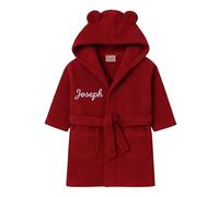 PrintWink Personalised Baby Dressing Gown | Bathrobe For Kids With Embroidered Name | Customised Robe For Boys & Girls | Perfect Newborn Gift | Red 6-12 Months