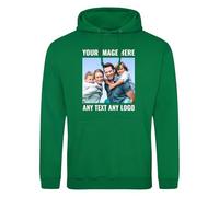 PrintWink Personalised Hoodies - Men & Women Custom Jumper with Photo & Text - Design Your Own Sweatshirt - Pullovers for Workwear & Gym - Essential Hoody for Unique Gifts -Irish Green X-Small