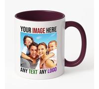 PrintWink Personalised Mug | Coloured Custom Coffee Cup with Photo & Text | Coloured Handle and Inner Mugs for Tea & Hot Chocolate | Unique Gift for Men & Women | Maroon