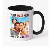 PrintWink Personalised Mug | Coloured Custom Coffee Cup with Photo & Text | Coloured Handle and Inner Mugs for Tea & Hot Chocolate | Unique Gift for Men & Women | Black