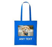 PrintWink Personalised Tote Bag For Women & Men | Cotton Shopping Bag For Work, Gym, Beach & Travel | Cute Bag for Teacher & School | Personalised Gift for Birthday & Christmas | Sapphire Blue