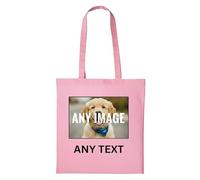 PrintWink Personalised Tote Bag For Women & Men | Cotton Shopping Bag For Work, Gym, Beach & Travel | Cute Bag for Teacher & School | Personalised Gift for Birthday & Christmas | Light Pink