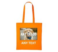 PrintWink Personalised Tote Bag For Women & Men | Cotton Shopping Bag For Work, Gym, Beach & Travel | Cute Bag for Teacher & School | Personalised Gift for Birthday & Christmas | Orange
