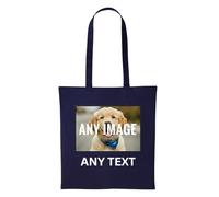 PrintWink Personalised Tote Bag For Women & Men | Cotton Shopping Bag For Work, Gym, Beach & Travel | Cute Bag for Teacher & School | Personalised Gift for Birthday & Christmas | French Navy