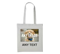 PrintWink Personalised Tote Bag For Women & Men | Cotton Shopping Bag For Work, Gym, Beach & Travel | Cute Bag for Teacher & School | Personalised Gift for Birthday & Christmas | Pastel Grey