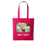 PrintWink Personalised Tote Bag For Women & Men | Cotton Shopping Bag For Work, Gym, Beach & Travel | Cute Bag for Teacher & School | Personalised Gift for Birthday & Christmas | Hot Pink
