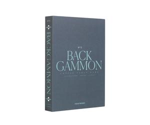 PrintWorks Classic Backgammon - Grey Blue Acrylic Foldable Book Set