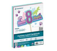 PrintWorks Fantasy Land Cardstock Paper 8.5" x 11" - 50 Sheets - 5 Assorted Fantasy Colors - Ideal for School & Craft Projects - 67 lb/147 GSM & 65 lb/176 GSM - Made in The USA (00664)
