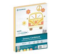PrintWorks Groovy Cardstock Paper 8.5" x 11" - 50 Sheets - 5 Assorted Kraft & Warm Colors - Ideal for School & Craft Projects - 67, 90, & 65 lb - Made in The USA (00694)