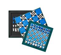 PrintWorks Poseidon Lacquered Chess - Multi-Color Wooden Chess Set with Solid Wo