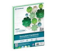 PrintWorks Succulent Cardstock 8.5" x 11" - 50 Sheets - 5 Botanical Colors for Plants, Flowers, and Cacti - Ideal for School & Craft Projects - 67 lb/147 GSM & 65 lb/176 GSM - Made in The USA (00656)