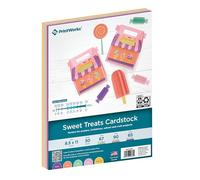PrintWorks Sweet Treats Cardstock Paper 8.5" x 11" - 50 Sheets - 5 Assorted Peach & Coral Colors - Ideal for School & Craft Projects - 67, 90, & 65 lb - Made in The USA (00669)