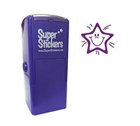 Printy 4933 Smiley Star Teacher Stamp - Self-Inking Education Stamper for Marking Pupils’ Work, Reward Charts & Homework - Purple Ink, Durable & Eco-Friendly - By Superstickers