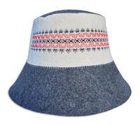 PRINZEPS Sauna Hat Men's Perfect Sauna Hat Made of 100% Felt - Sauna Hat Felt Hat Sauna Hat Men's Headgear - Sauna Gifts for Men, Grey-White, One Size