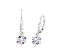 Prinzessin Lillifee earrings 925 Sterling silver girls' children's earrings, with zirconia synth., 2.4 cm, silver, butterfly, comes in jewelry gift box 2036992