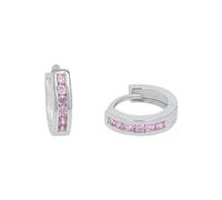 Prinzessin Lillifee hoop earrings 925 Sterling silver girls' children's earrings, with zirconia synth., 1.2 cm, silver, comes in jewelry gift box 2016524
