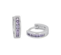 Prinzessin Lillifee hoop earrings 925 Sterling silver girls' children's earrings, with zirconia synth., 1.2 cm, silver, comes in jewelry gift box 2036437