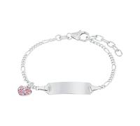 Prinzessin Lillifee Identarmband 925 Sterling Silver girls' children's bracelet, with Preciosa, 12+2 cm, silver, heart, comes in jewelry gift box 2021115