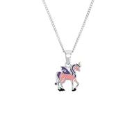 Prinzessin Lillifee necklace with pendant 925 sterling silver girls' children's necklace, 35+3 cm, silver, unicorn, comes in jewelry gift box 2013154