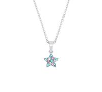 Prinzessin Lillifee necklace with pendant 925 sterling silver girls' children's necklace, with Preciosa, 35+3 cm, silver, star, comes in jewelry gift box 2013183